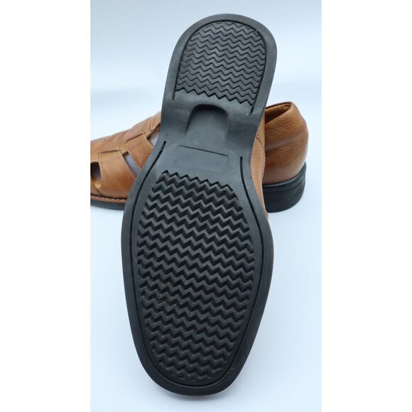 Johnston & Murphy Tan Leather Fisherman Sandal Closed Toe Men 8.5 Casual Dress - Picture 7 of 8